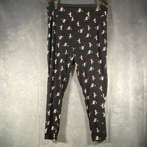 Peanuts Snoopy Adult XXL 2XL Black Leggings Cartoon Yoga Loungewear Gym